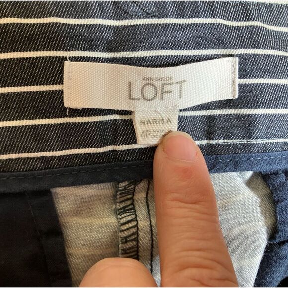 Loft Riviera Pant, striped capris, excellent condition, size 4P - Picture 3 of 4